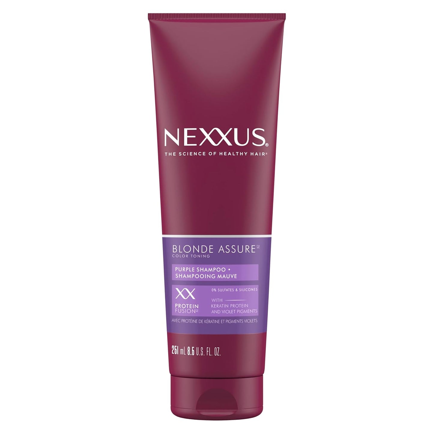 Nexxus Blonde Assure Purple Shampoo - Color Care for Blonde Hair | Keratin Infused, 8.5 oz