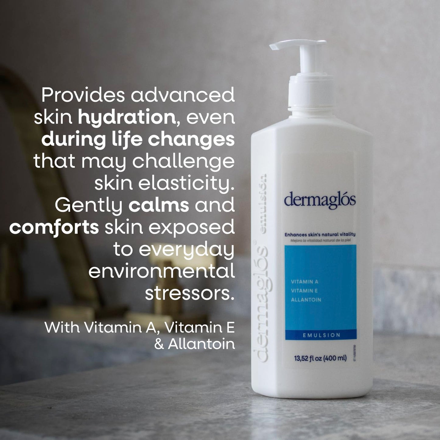 Dermaglos 2-pack Moisturizing Body Lotion for Dry Skin with Extra Vitamin A, Vitamin E & Allantoin | Hydrating & Regenerating formula for Stretch Marks, Tattoos, Scars & Wrinkles | 13.52 Fl Oz.