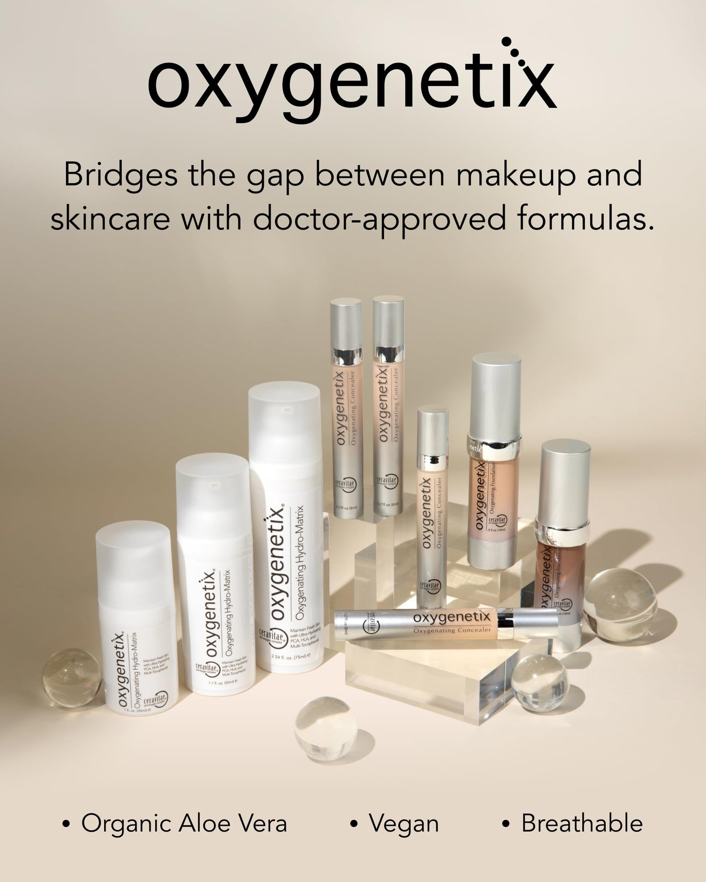 Oxygenetix Oxygenating Foundation – Beige | Breathable Makeup for Face | Buildable Coverage with Weightless Feel | Longwear Foundation for Women | Safe for Sensitive or Laser-Treated Skin