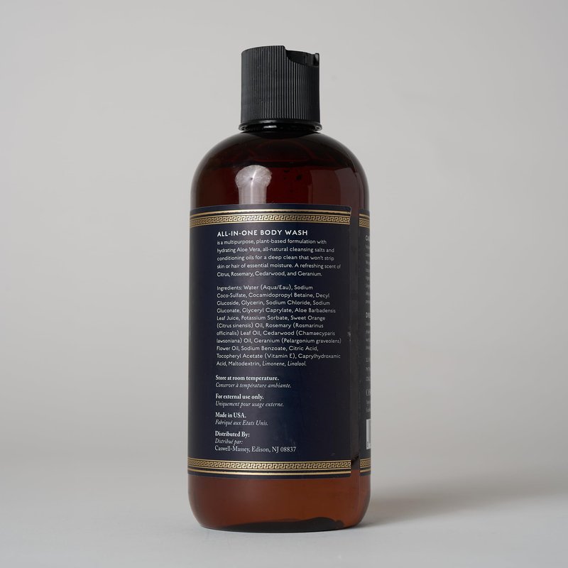 Caswell-Massey All-in-1 Body Wash, Use as a Face Wash, Beard Wash, Shampoo, Body Wash & Shave Gel, Signature Heritage Soap for Men, Made in USA, 32 Fl Oz