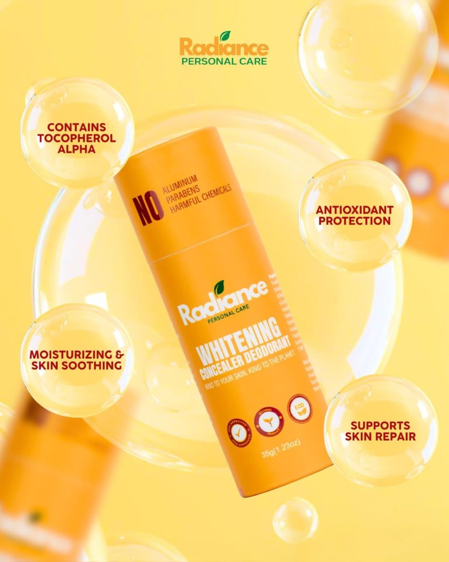 Radiance Personal Care Concealer Deodorant – Underarm Deodorant with Skin-Perfecting Coverage, Long-Lasting Freshness, Lightweight & Smooth Finish-Medium Shade