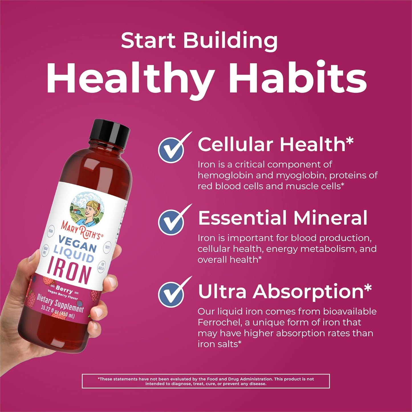 MaryRuth's Liquid Morning Multivitamin & Hair Growth Formula - Peach Mango, 15.22oz | Vegan, Non-GMO, Immunity Support