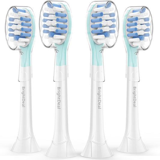 BrightDeal Replacement Head for Philips Sonicare ProtectiveClean 4100 5100 6100 DiamondClean 9500 ExpertClean 7500 FlexCare HealthyWhite Electric Sonic Toothbrush C3 G3 W3 C2 G2 C1 Brush, White, 4 Pcs