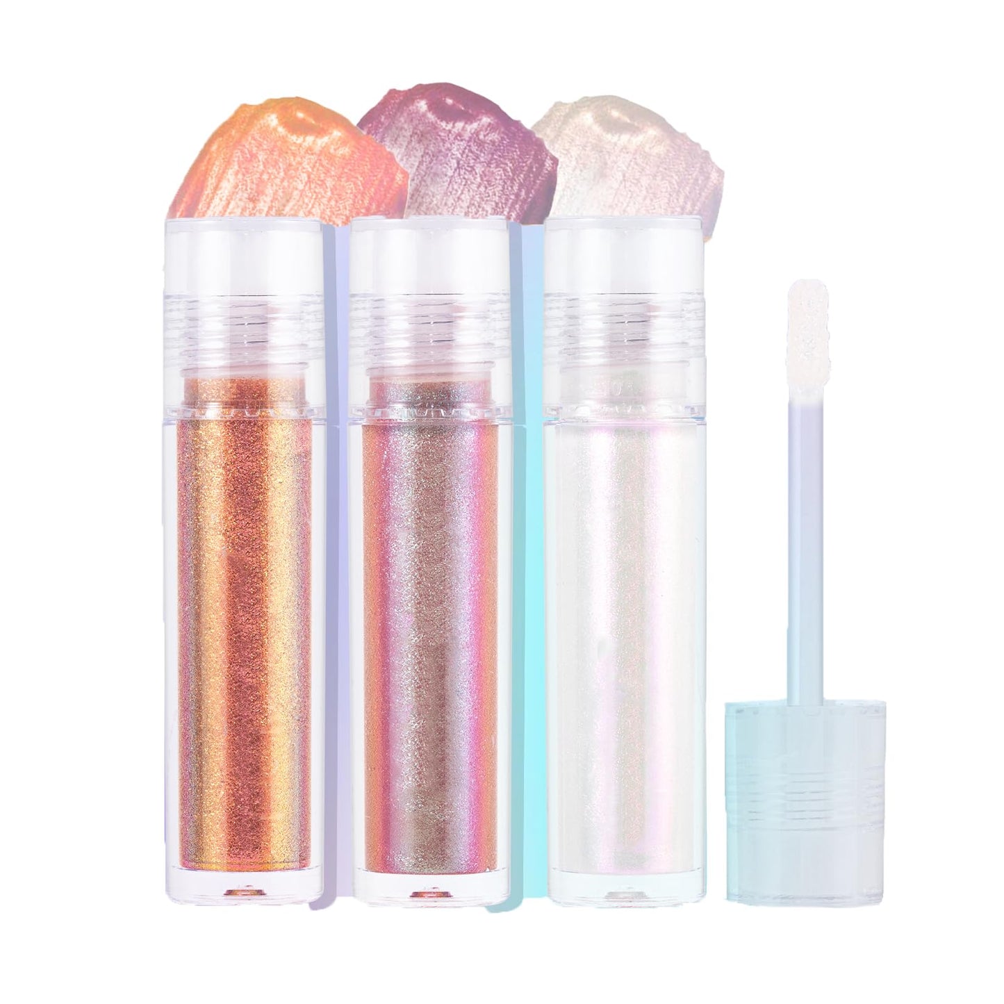Liquid Glitter Eyeshadow,Vibrant Color Shifting Holographic Eyeshadow Long Lasting Liquid Eyeshadow Smooth and Creamy Glitter Eyeshadow Highly Pigment Iridescent Makeup 0.14 Fl Oz (01, 0.14)