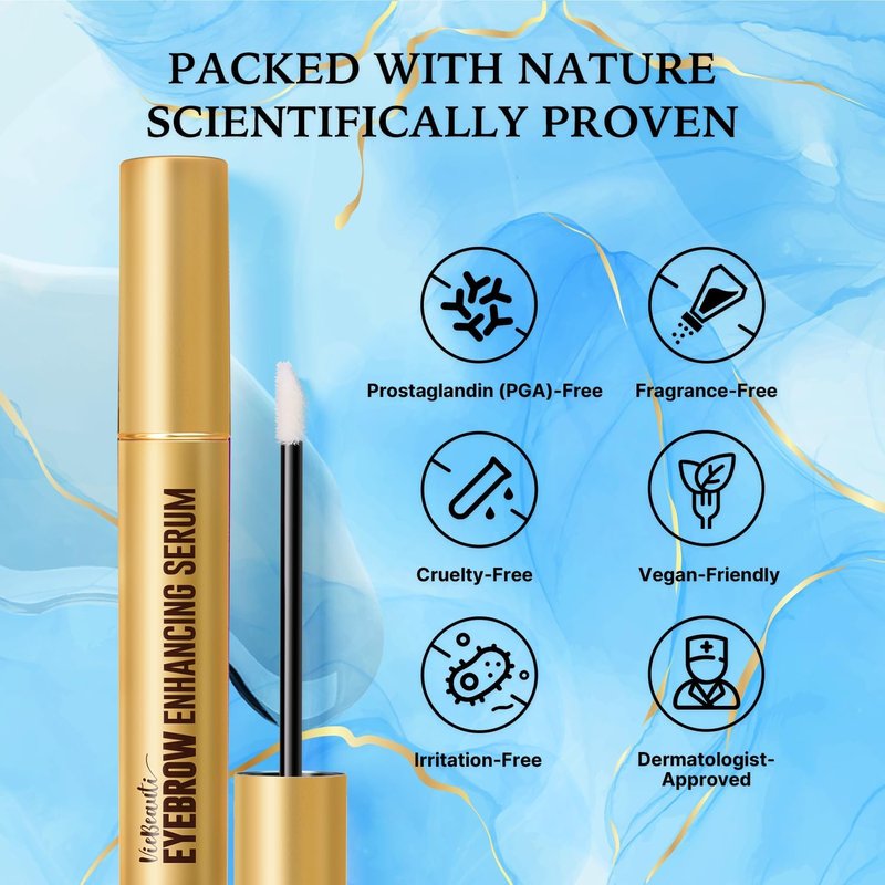 VieBeauti Eyebrow Growth Serum 5mL | Advanced Nourishing Formula for Fuller, Thicker Brows - Vegan & Cruelty-Free