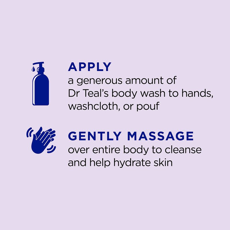Dr Teal's Body Wash with Pure Epsom Salt, Soothe & Sleep with Lavender, 24 fl oz (Pack of 4)