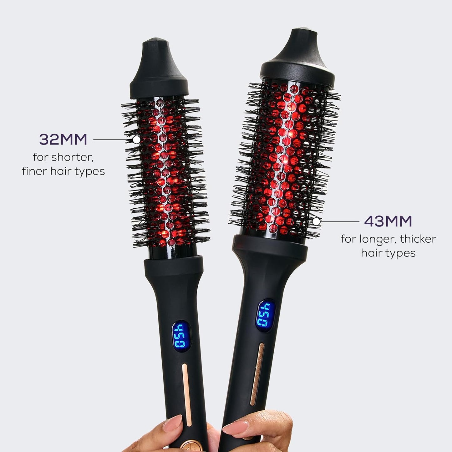 Sutra Thermal Brush | Lightweight Heated Round Brush for Effortless Hair Styling - Digital Display & Ionic Technology