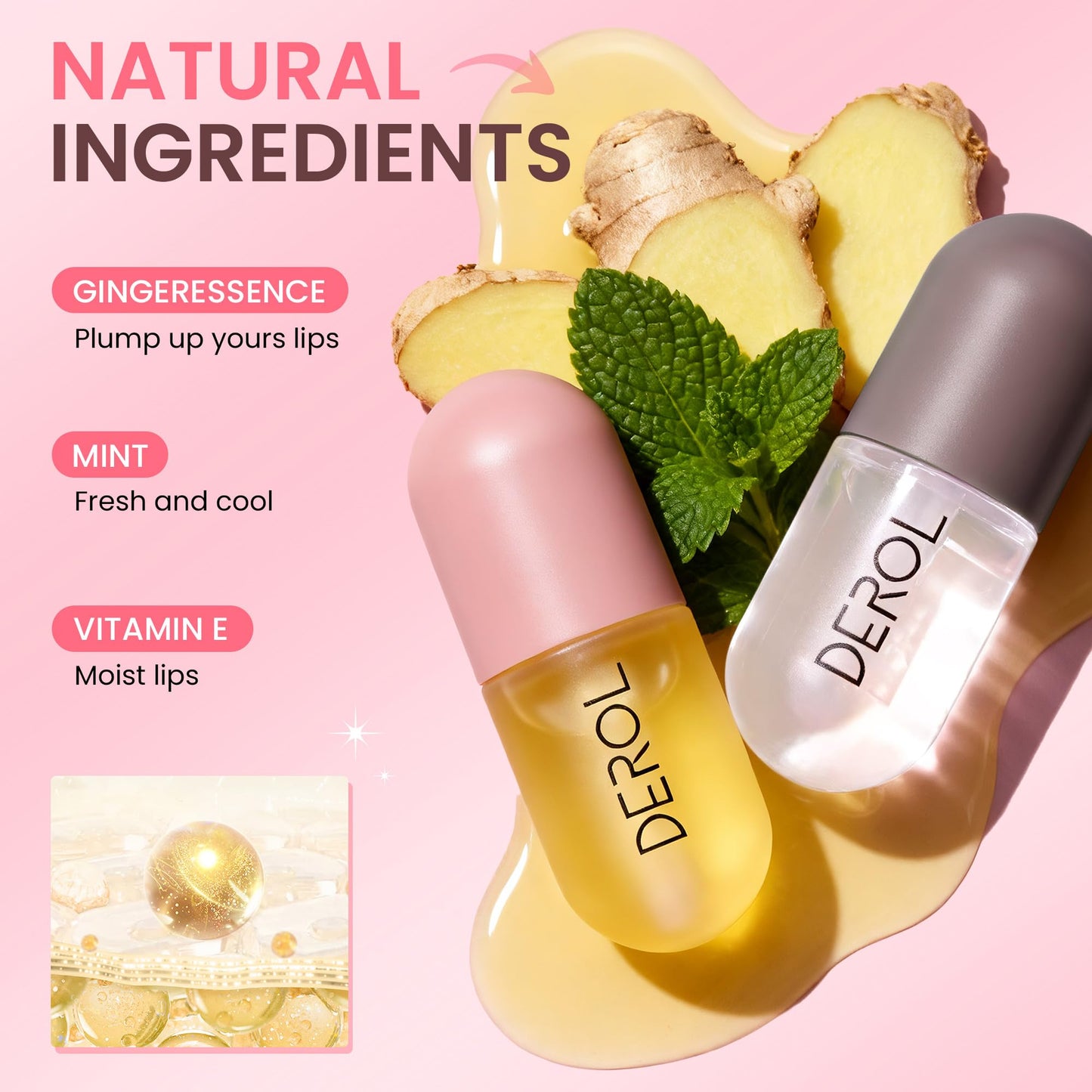 Lip Plumper by Vafee, Natural Lip Plumper and Lip Care Serum, Lip Enhancer for Fuller, Lip Mask, Beautiful Fuller, Hydrating & Reduce Fine Lines