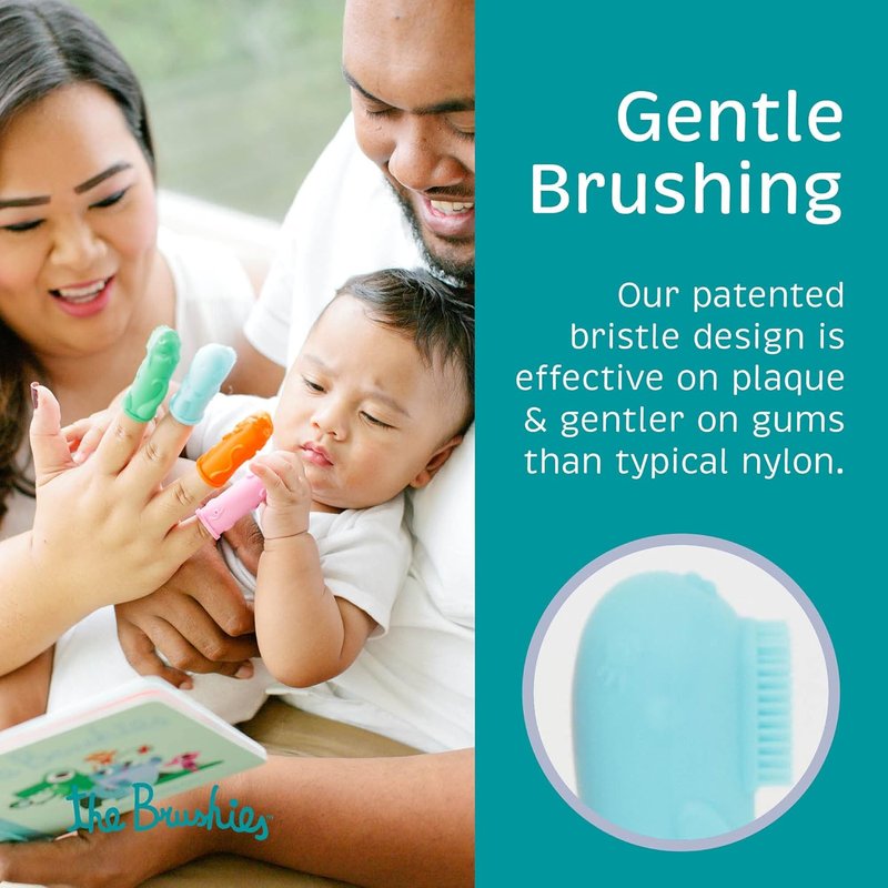 Baby & Toddler Toothbrush Set - 4 Colorful Brushes with Storybook for Fun Oral Care