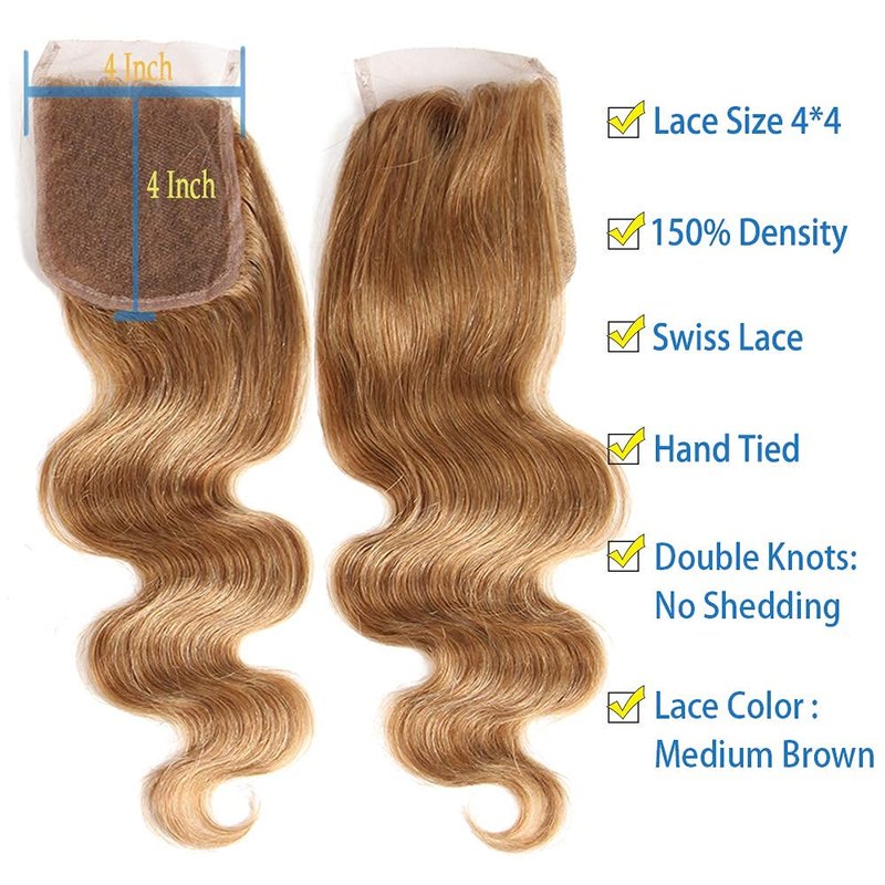 X-TRESS Weave Bundles Human Hair 10A Honey Blonde Body Wave Bundles Human Hair Bundles for Braiding 14 Inch Sew in Hair Extensions Real Human Hair Color 27 Double Wefts 1 Bundles