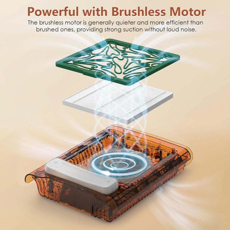 Delanie Nail Dust Collector - Quiet Brushless Motor with Rechargeable 7800 mAh Battery | Adjustable Speeds & Reusable Filter