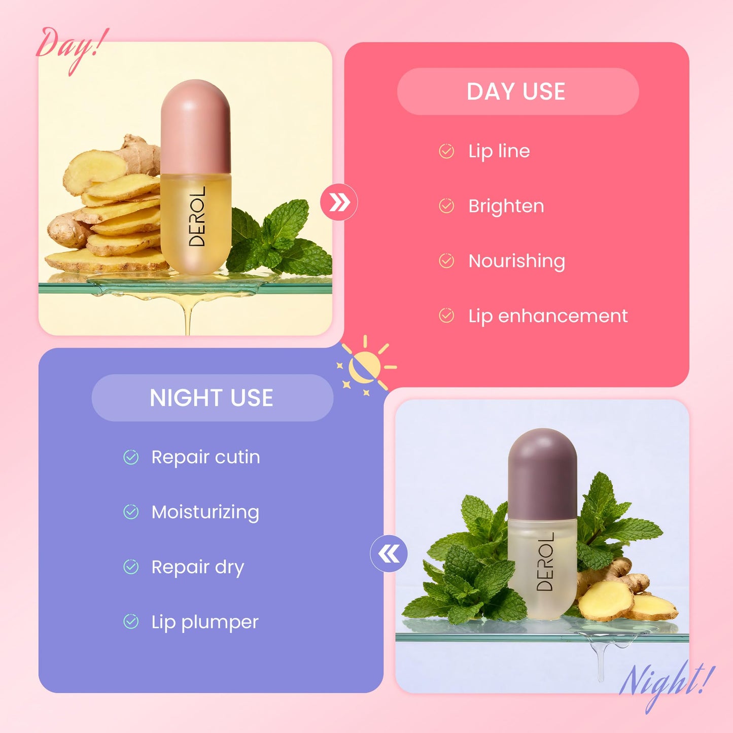 Lip Plumper by Vafee, Natural Lip Plumper and Lip Care Serum, Lip Enhancer for Fuller, Lip Mask, Beautiful Fuller, Hydrating & Reduce Fine Lines