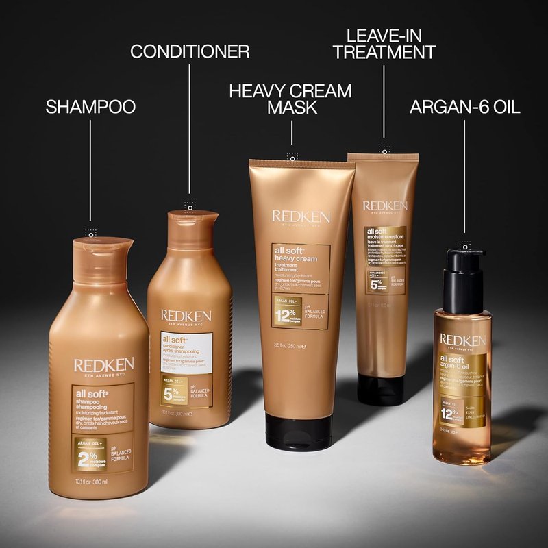 Redken All Soft Conditioner - Moisturizing & Hydrating Formula for Dry, Brittle Hair | Softens & Adds Shine
