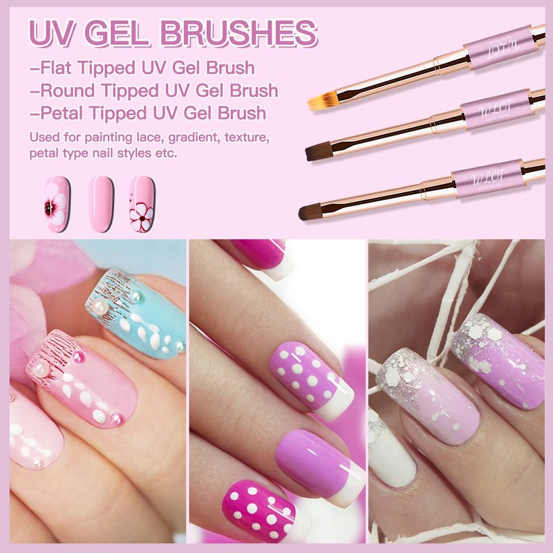 Eptbsdu Nail Art Brushes, 5PC Double Ended Nail Art Design Brushes, Nail Brushes for Nail Art Striping Nail Art Brushes for Long Lines, Ombre Nail Drawing Pen for Salon at Home DIY Manicure