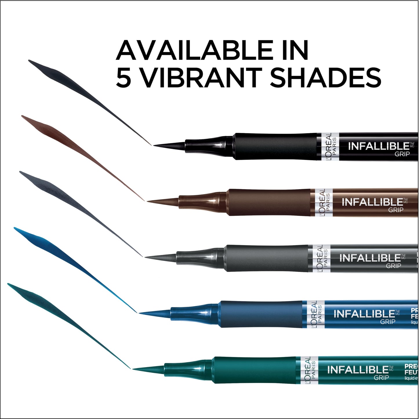 L'Oreal Paris Cosmetics Makeup Infallible Grip Precision Felt Eyeliner, Smudge Resistant, Long Lasting Waterproof Eyeliner, Grey, Grey, 0.03 fl oz