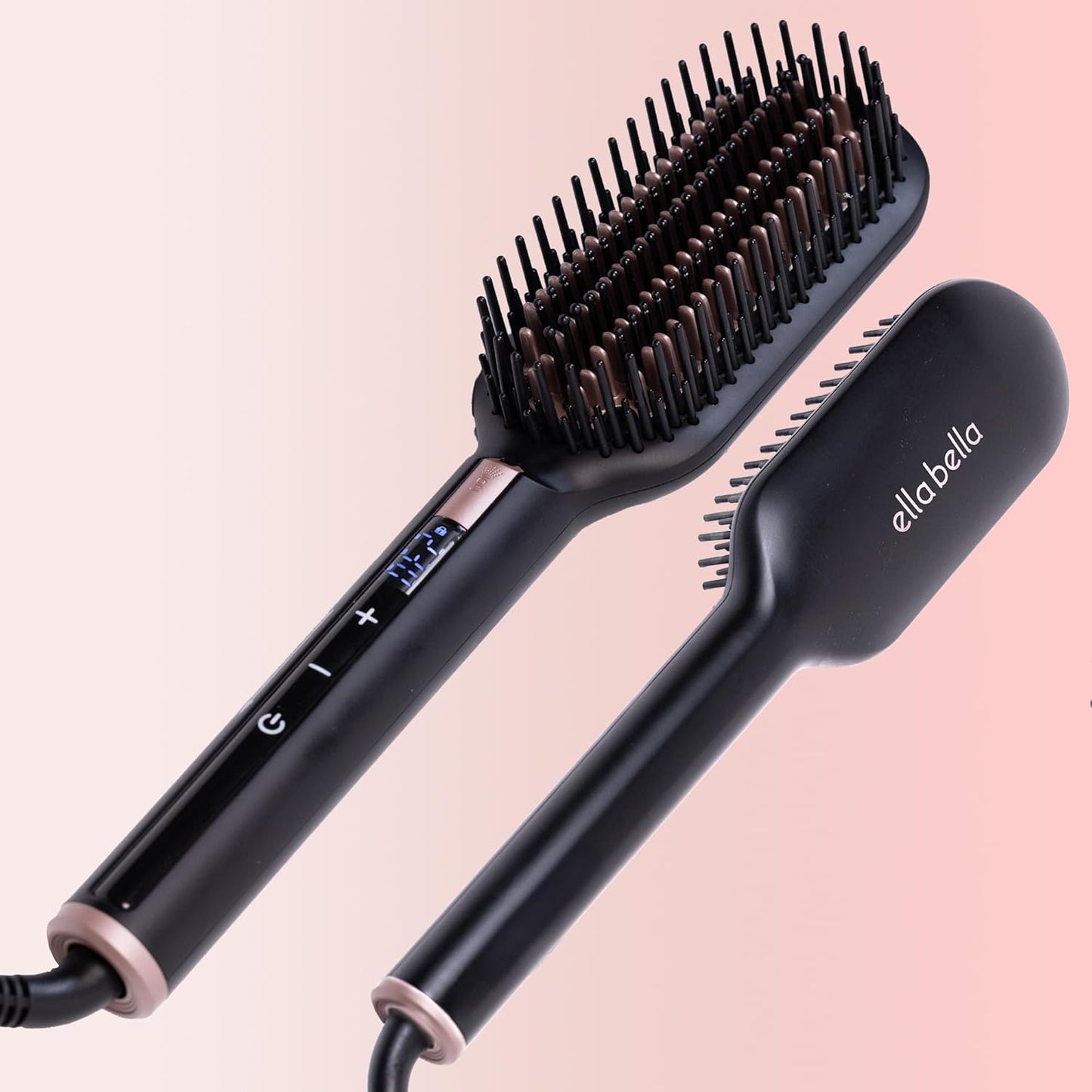 ELLA BELLA® Hair Straightening Brush - Ionic Heated Comb for All Hair Types | Fast Straightening in 1 Pass