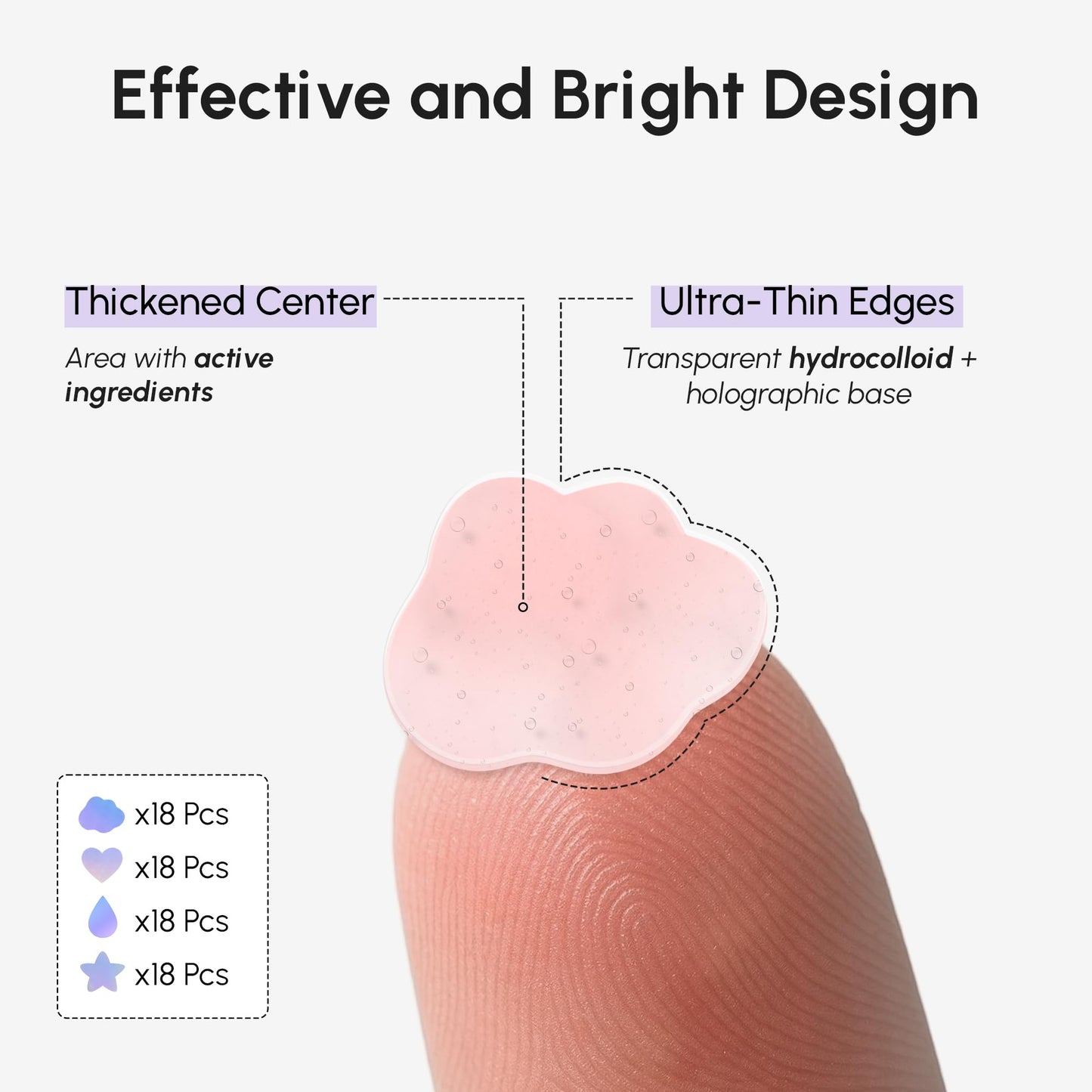 MAREE Star Pimple Patches for Face - Hydrocolloid Acne Patches w/Salicylic Acid, Tea Tree Oil & Centella - Cute Pimple Patches Stars - Teens Zit Patches Stickers - Parches Para Acne - 72 Blemish Dots