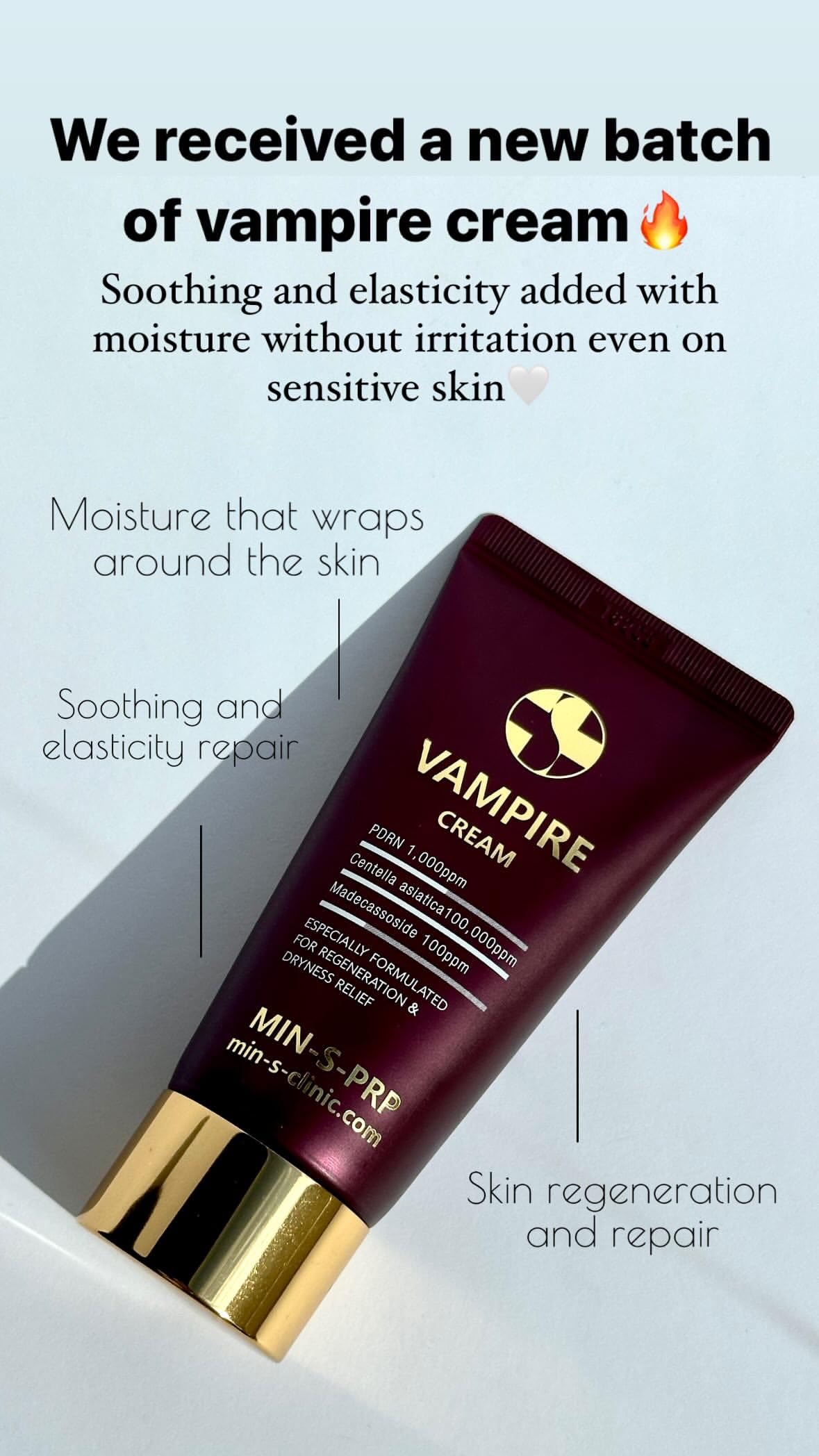pour LA PEAU Vampire Cream with PDRN, Centella Asiatica & Madecassoside – Skin Regeneration & Soothing Hydration for a Youthful Glow