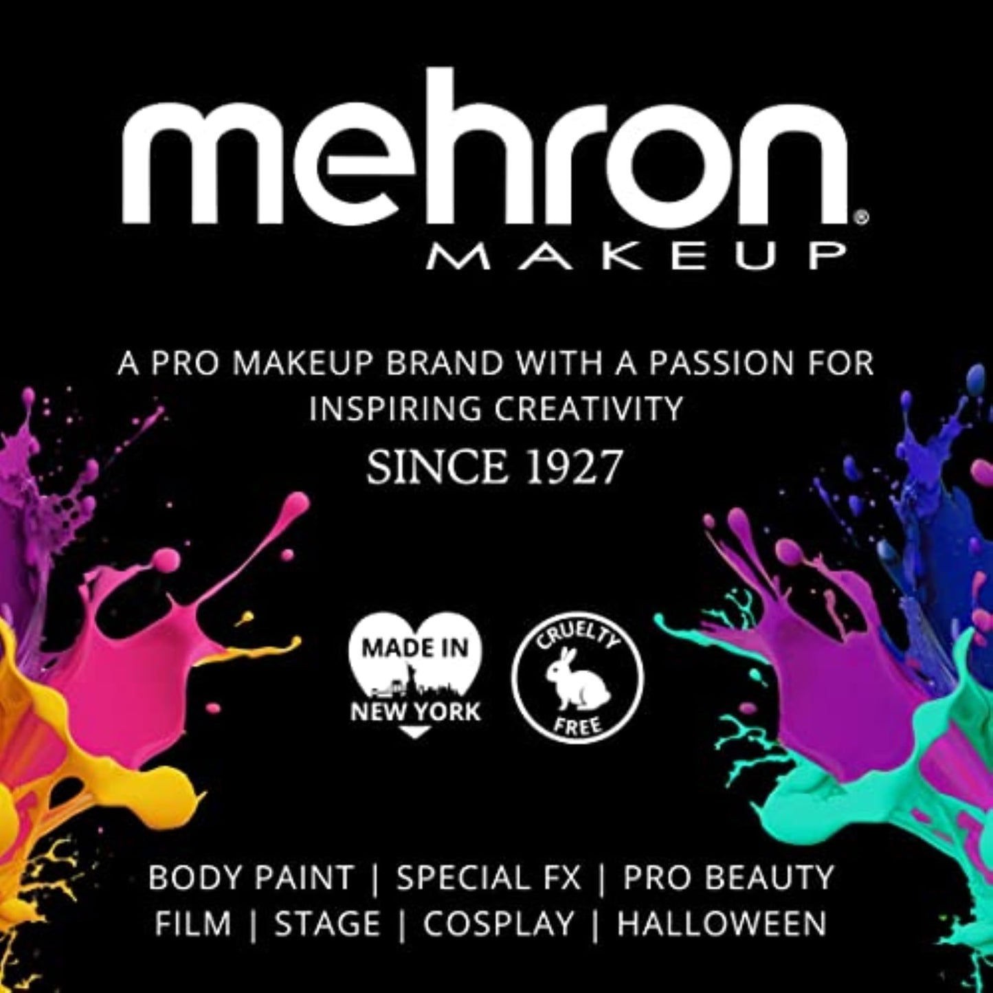 Mehron Makeup Liquid Makeup | Face Paint and Body Paint Perfect for Halloween, Cosplay I Air Brush Compatible (1 oz) (BLACK)