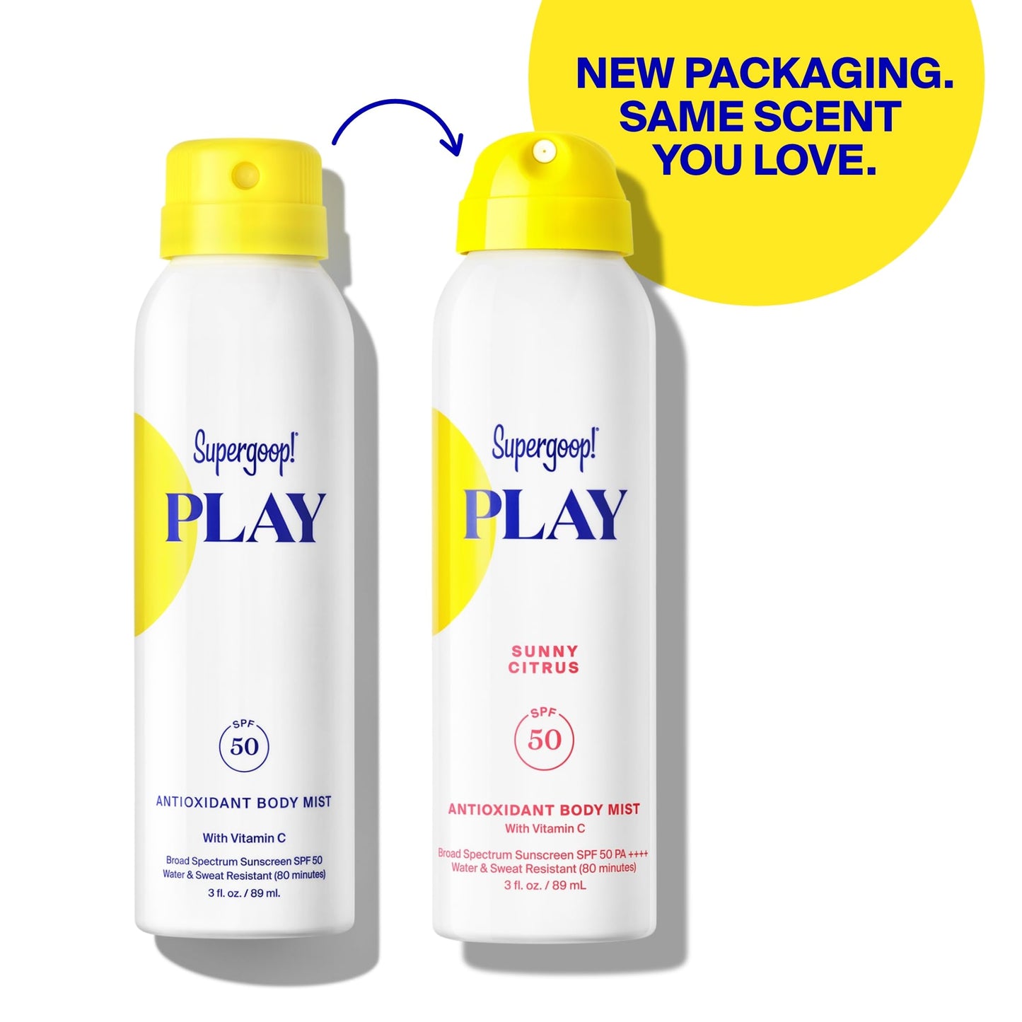 Supergoop! PLAY SPF 50 Body Mist, 3 fl oz - 2 Pack