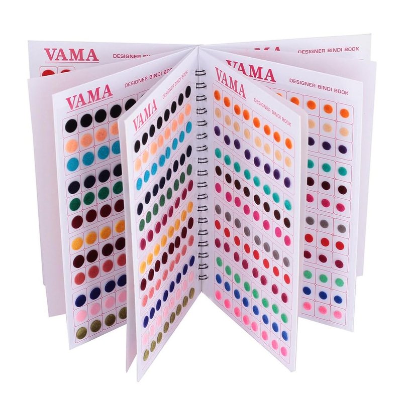 VAMA Premium Velvet Multicolor Forehead Stickers Bindiya Bindis Bollywood Bindi Booklet for Women (Pack of 948 - Bindi Book)