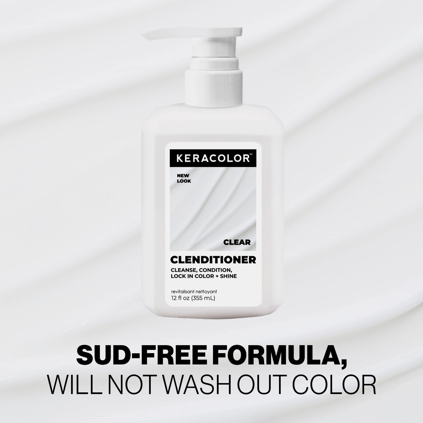 KERACOLOR Clenditioner Cleansing Conditioner Color Safe Prevents Fade - Replaces Your Shampoo, Keratin Infused, 33.8 Fl Oz