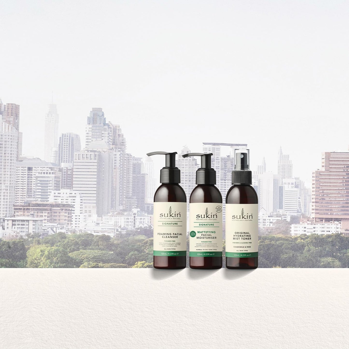 Sukin Signature Skin Care Gift Set – Foaming Facial Cleanser, Hydrating Rose Water Toner Mist + Facial Moisturizer, Self-Care Gifts, 4.23 Oz Ea