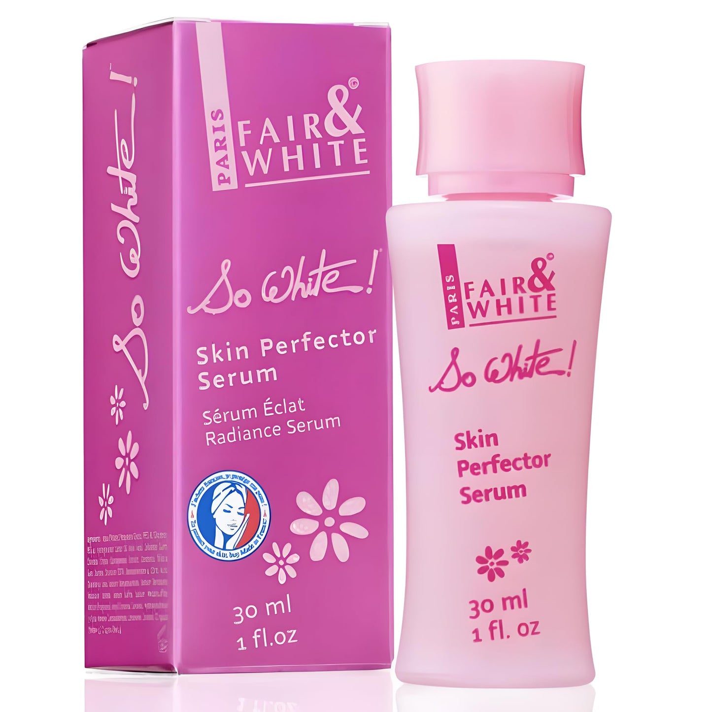 FAIR & WHITE So White Skin Brightening Serum 30ml - For Face, Elbows Knees, Feet - with Kojic Acid and Castor Oil
