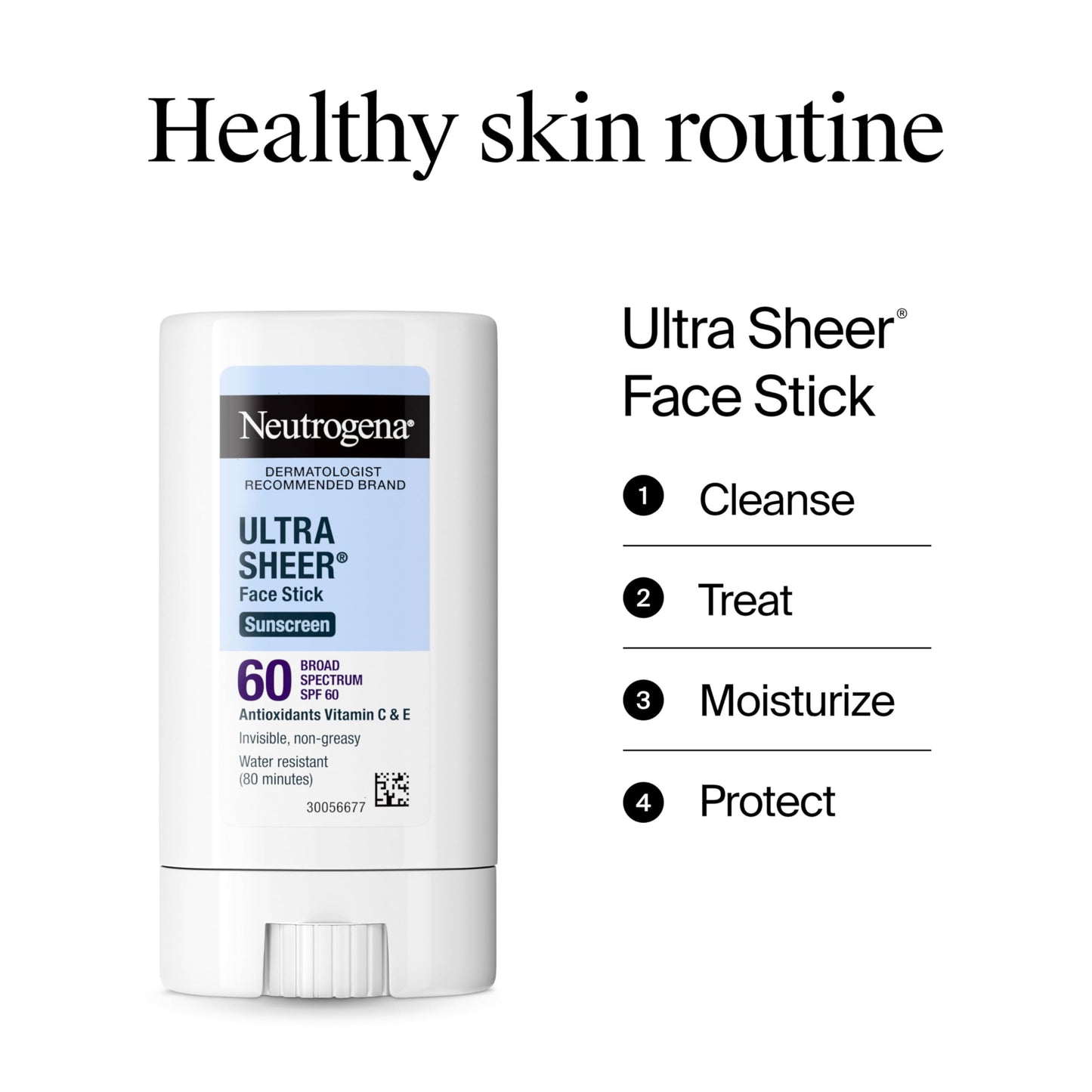Neutrogena Ultra Sheer Face Sunscreen Stick SPF 60, .47 oz