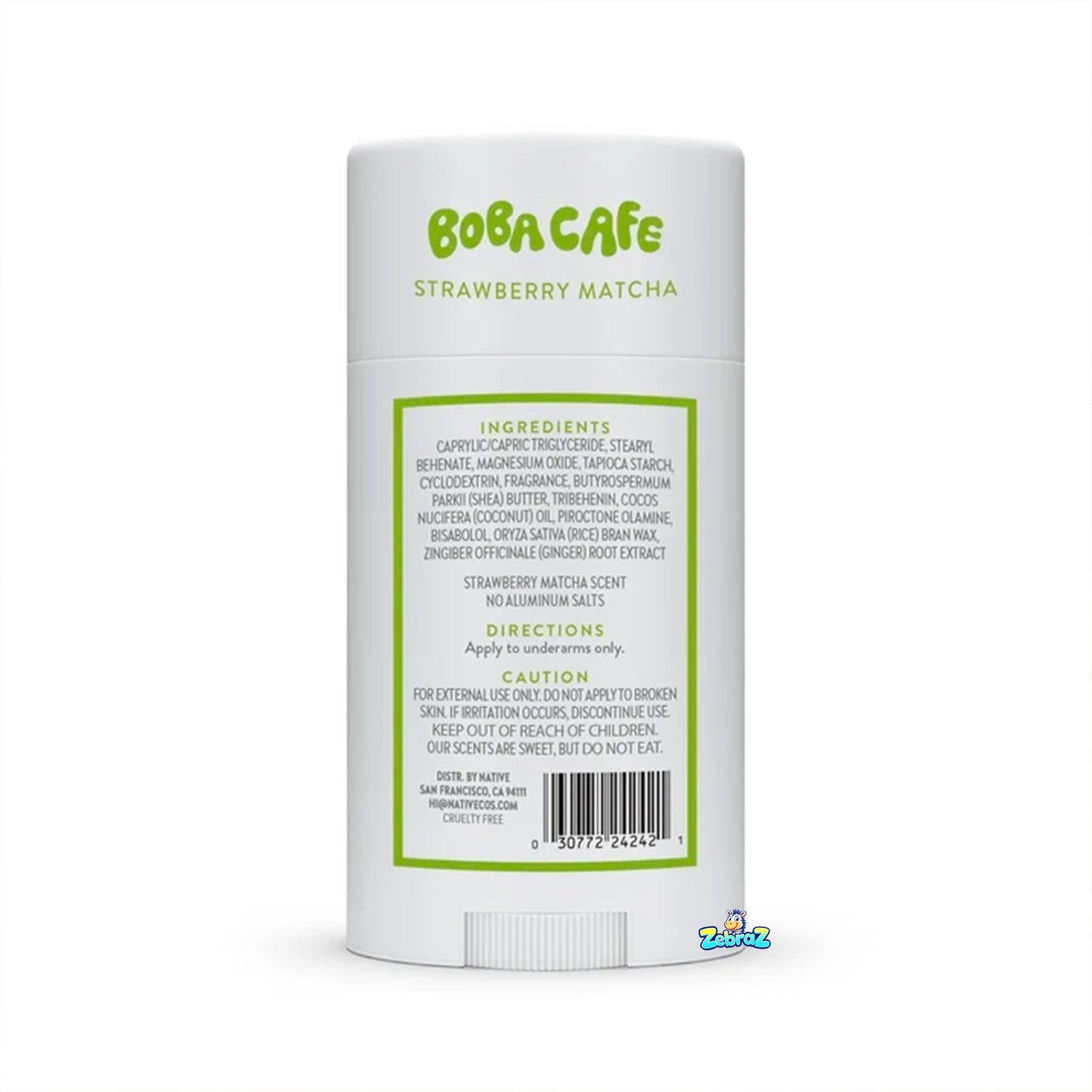 Native Aluminum Free Deodorant, Limited Edition Strawberry Matcha, 72 Hour Odor Protection, for Women and Men, Boba Café, 2.65oz - Pack Of 02
