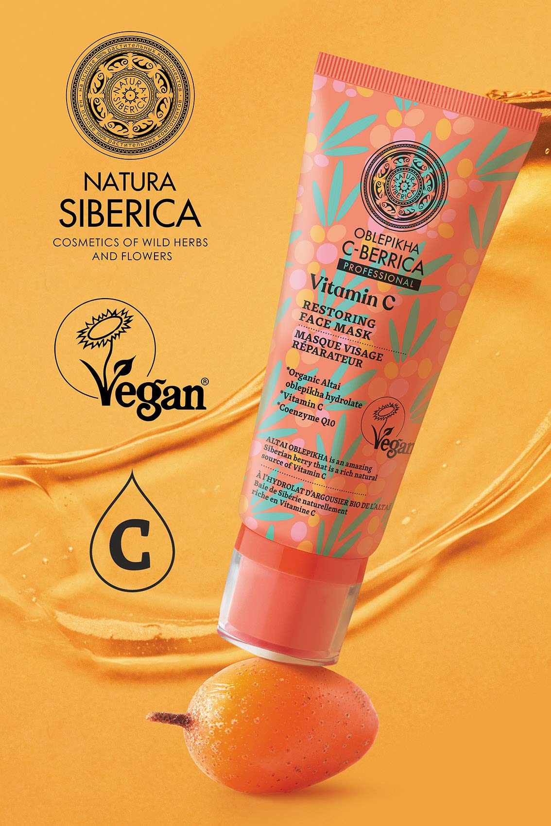 Natura Siberica C-Berrica Restoring Natural Face Mask 3.38 fl oz
