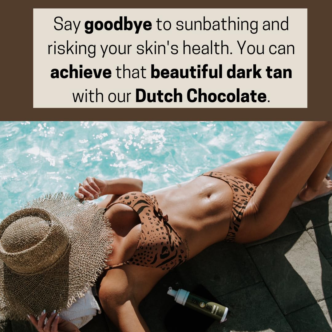 Bronze Cactus Dutch Chocolate Deluxe Self Tanner Mousse – | Violet Base to Neutralize Orange Undertones | Natural Rich Brown Tan | Vegan & Cruelty-Free | Fast Dry | Hydrating with Hyaluronic Acid