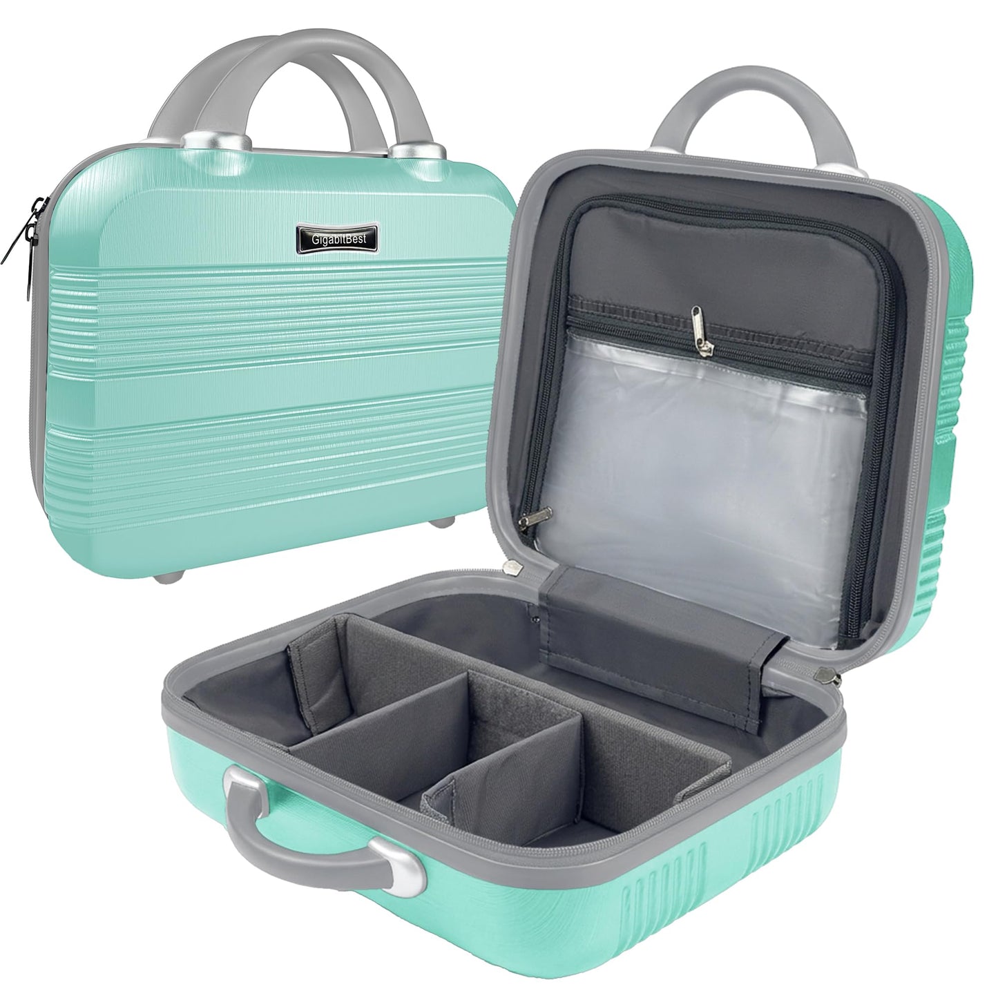 GigabitBest 14 Inch Multi-Purpose Waterproof Hard Shell Makeup Case (Green)
