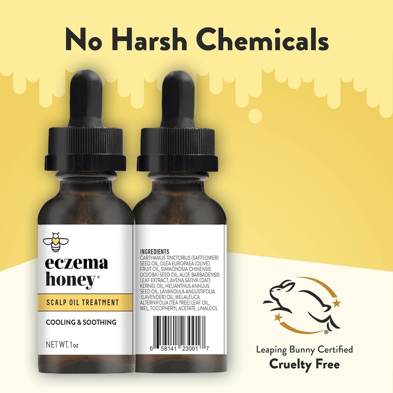 Eczema Honey Soothing Scalp & Hair Oil - Natural Relief Serum for Dry Itchy Scalp | 1 Oz Treatment for Psoriasis & Dandruff