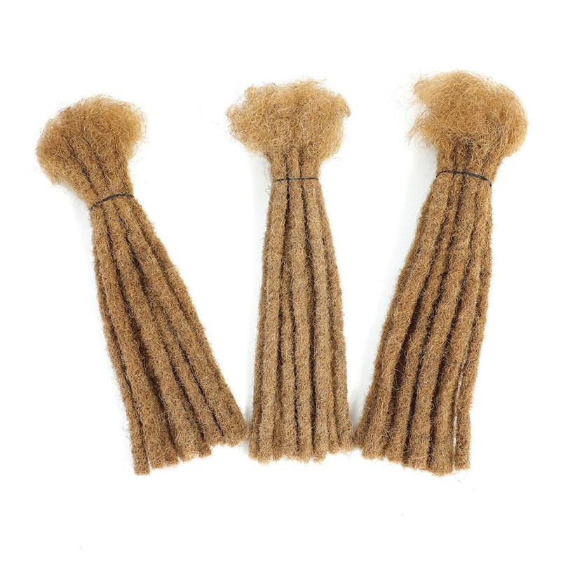Loc Extensions Human Hair 0.8 cm Dreadlock Extensions Human Hair Dread Extensions Dread Lock Hair Extensions For Men Women 8 Inch 30 Strands 100% Real Human Hair Locs Handmade Permanent Locs