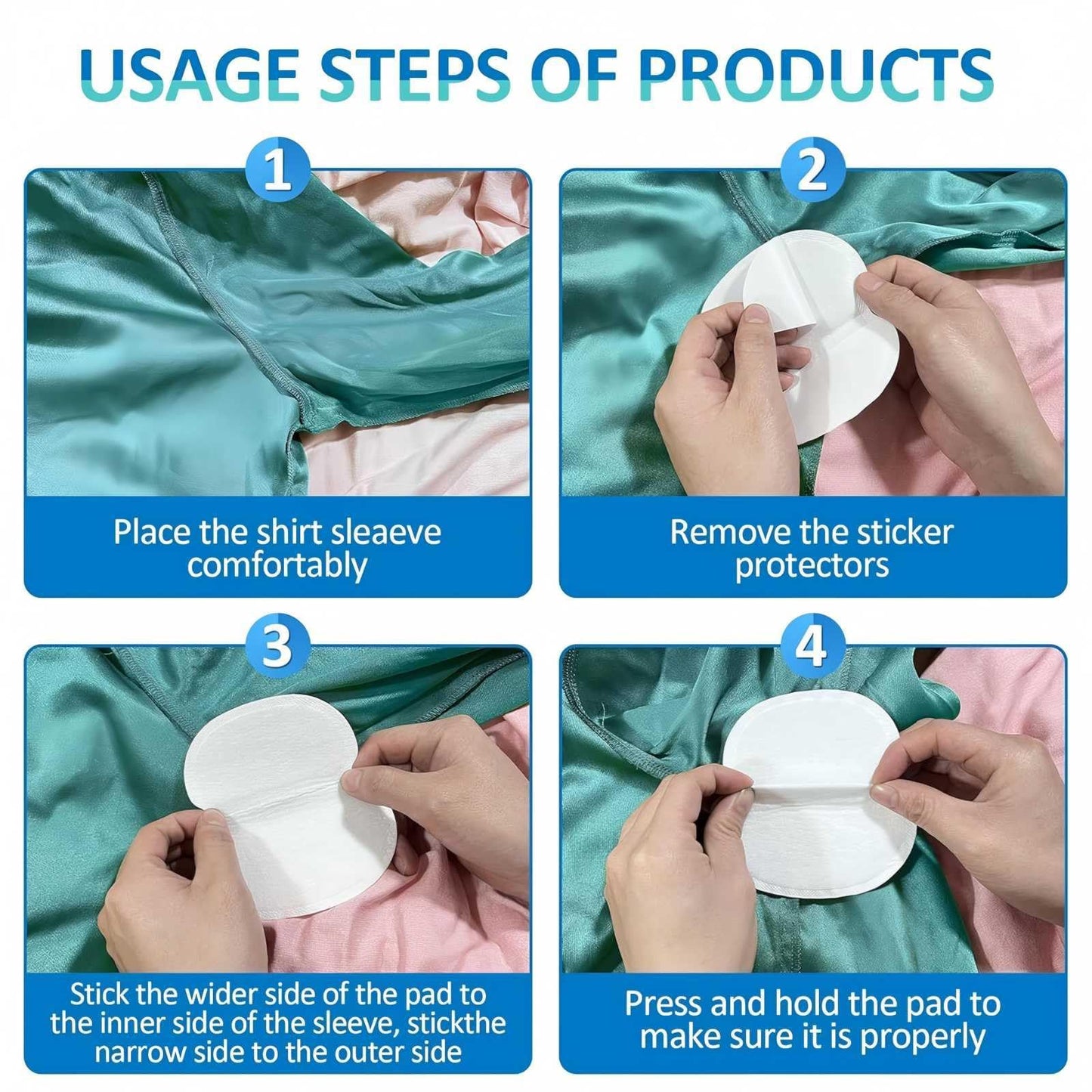 Underarm Sweat Pads for Women [100 Pcs], UOIRMI Armpit for Sweating Women, Disposable Underarm Pads, Armpit Sweat for A Whole Day Protection | Ideals for Workouts and Special