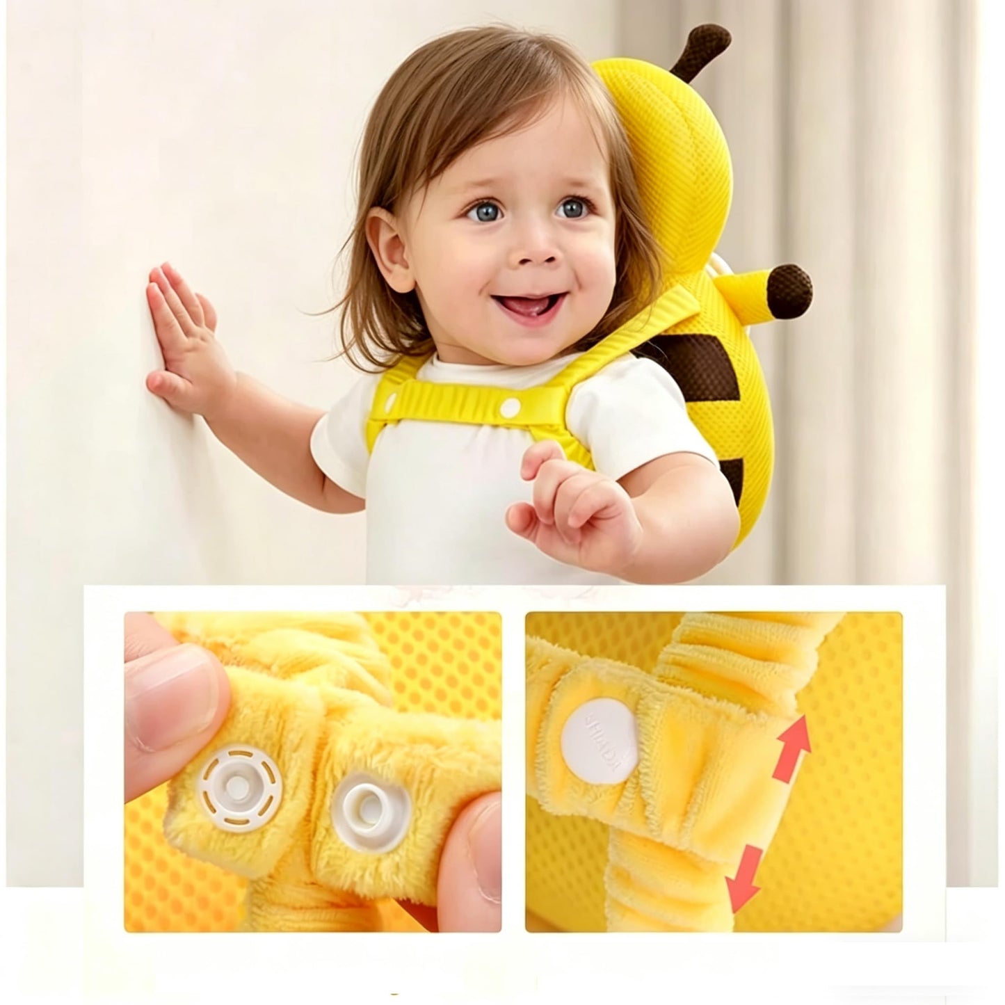 MINOCHI Baby Head Protector Backpack Soft Breathable Safety Cushion for Walking and Crawling, Unisex Toddler