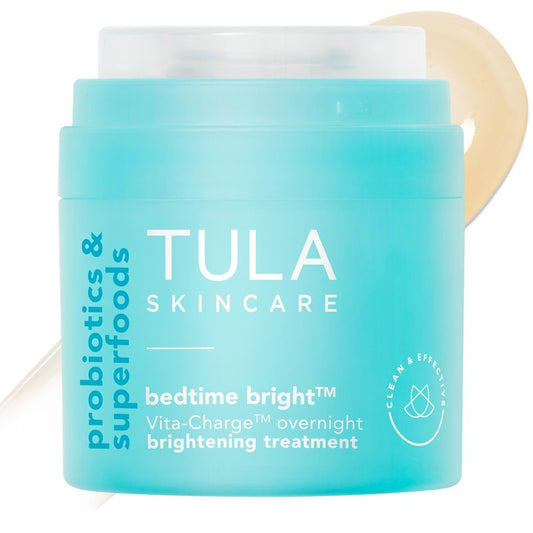 TULA Skin Care Bedtime - Bright Vita-Charge Overnight Brightening Treatment, Vitamin C & Niacinamide help Even Skin Tone & Texture, 1.7fl oz