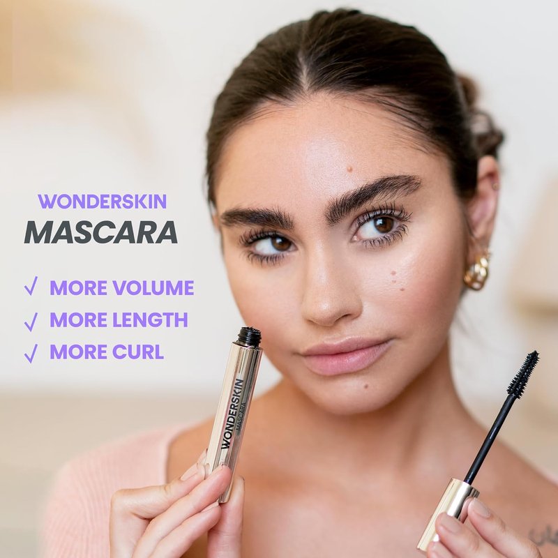Wonderskin Black Mascara | Lengthening, Volumizing & Curling Formula for Stunning Lashes
