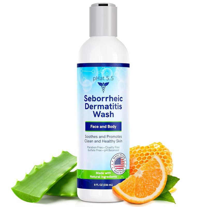 Gentle Face Wash for Seborrheic & Atopic Dermatitis | Natural Manuka Honey Cleanser for Sensitive Skin - 8oz, Hypoallergenic & Sulfate Free