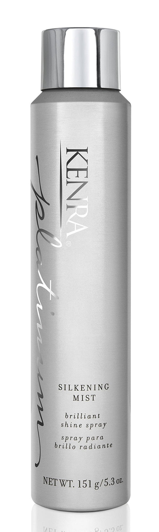 Kenra Professional Platinum Silkening Mist 80% | Brilliant Shine Spray | Smooths Flyaways, Detangles and Tames Frizz | Humidity Protection | All Hair Types | 5.3 oz