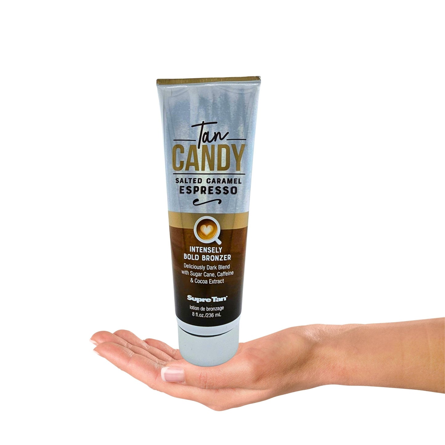Supre Tan Candy Salted Caramel Espresso Intensely Bold Bronzer Dark Blend 8.5oz