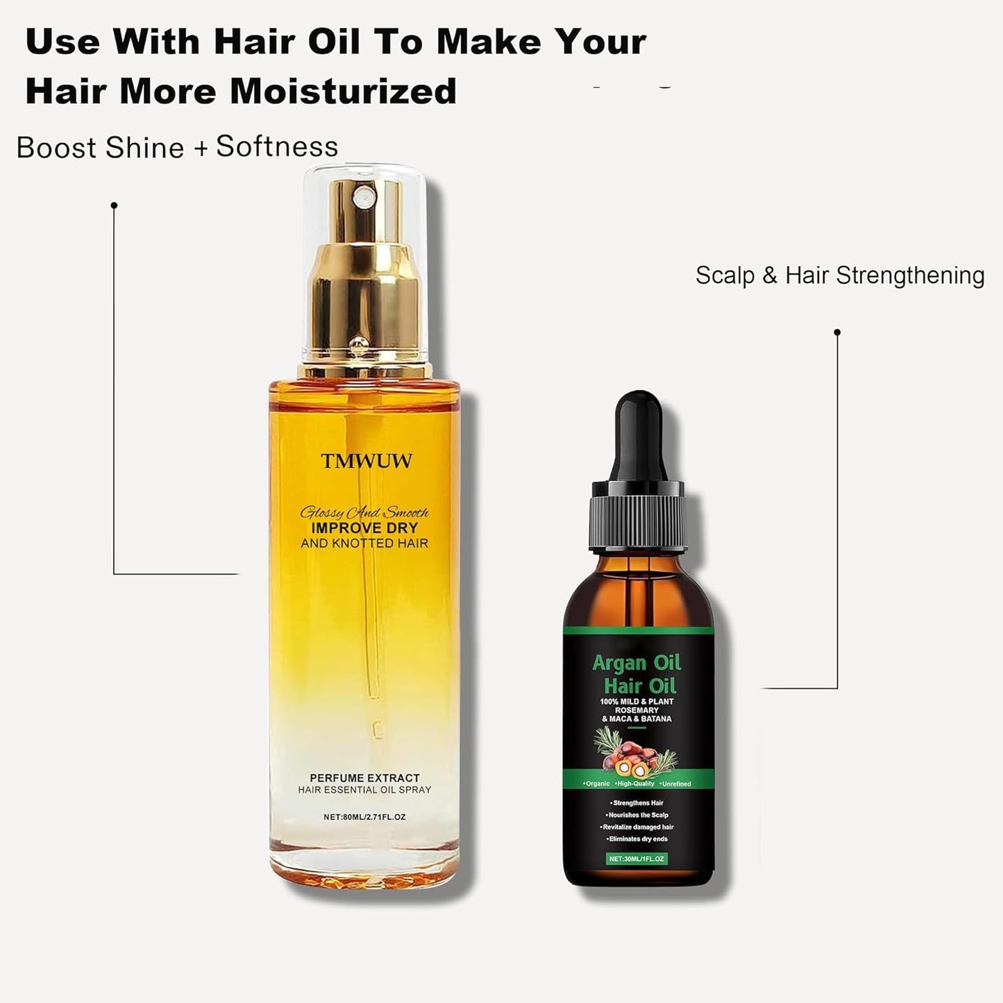 Leave-In Hair Oil Spray - Jojoba & Shea Butter Conditioning Treatment for Dry, Frizzy Hair | 2.71 Fl Oz