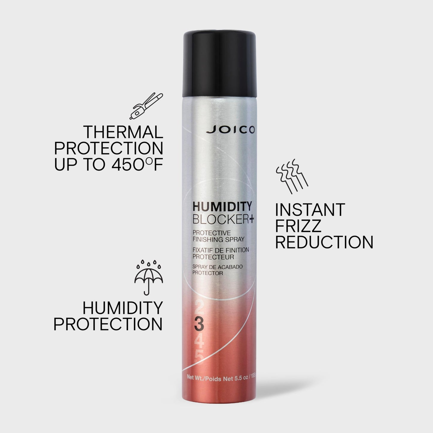 Joico Humidity Blocker+ Protective Finishing Spray | For Most Hair Types | Protect Against Heat, Humidity, & Pollution | Boost Shine | Eliminate Static | Reduce Frizz | Paraben & Sulfate Free