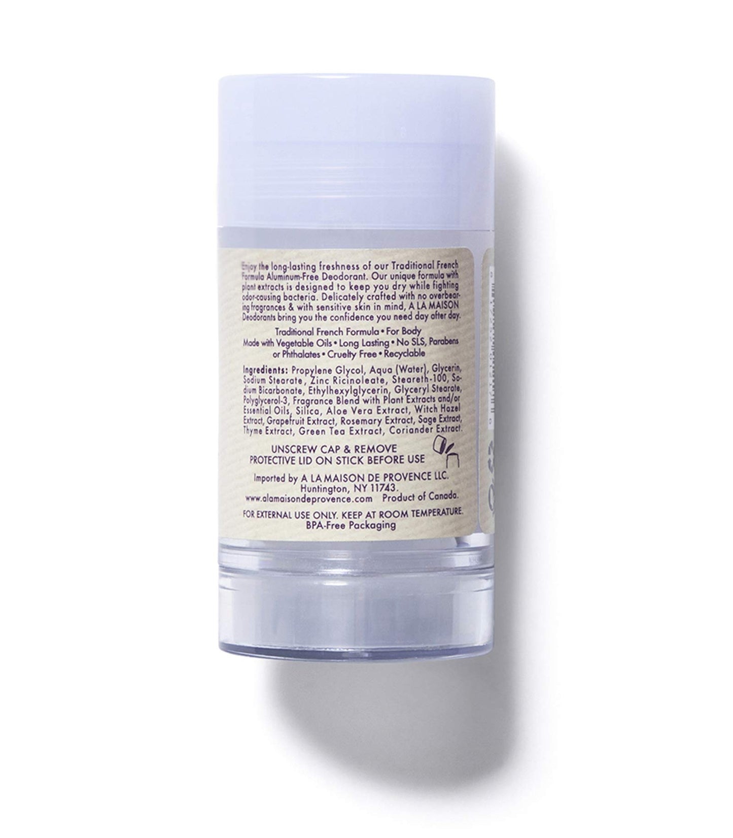 A La Maison Natural Deodorant, Traditional French Formula with Shea Butter, Coconut & Essential Oils, Aluminum-Free, Vegan, Long-Lasting Odor Protection (2.4 Oz, 2Pack, Lavender Aloe)