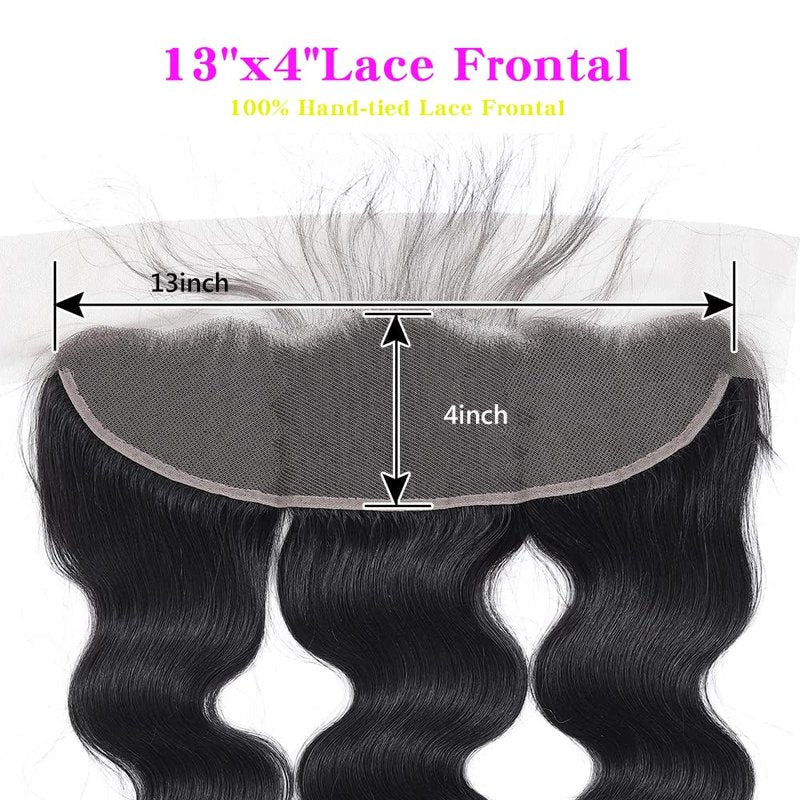 13x4 Lace Frontal Closure Body Wave Frontal Ear to Ear HD Lace Frontal Human Hair 100% Brazilian Virgin Human Hair Closure 18 Inch Frontals Hair Pieces for Women Free Part 150% Density