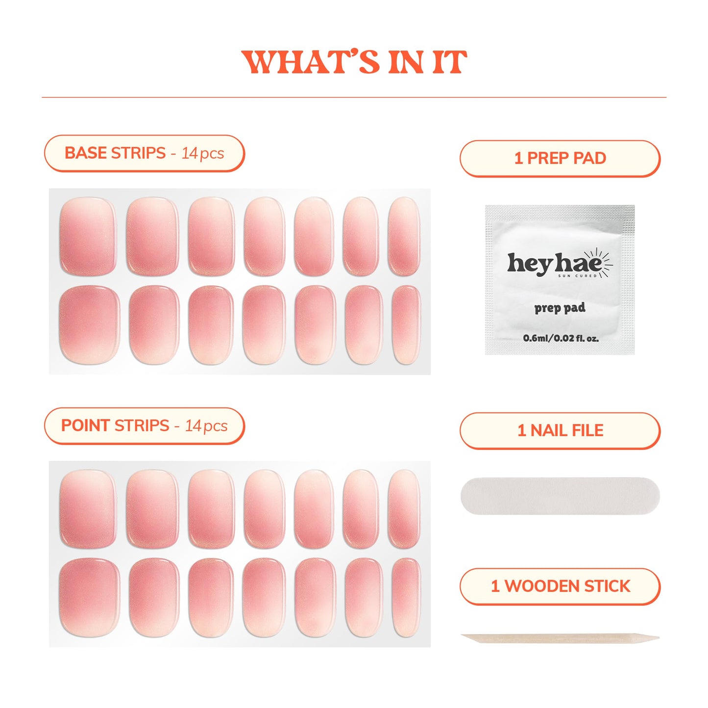 Heyhae Essentials Bundle - Semi Cured Gel Nail Strips (Hey, Let's Go Shopping) + Top Gel [2 Pack]