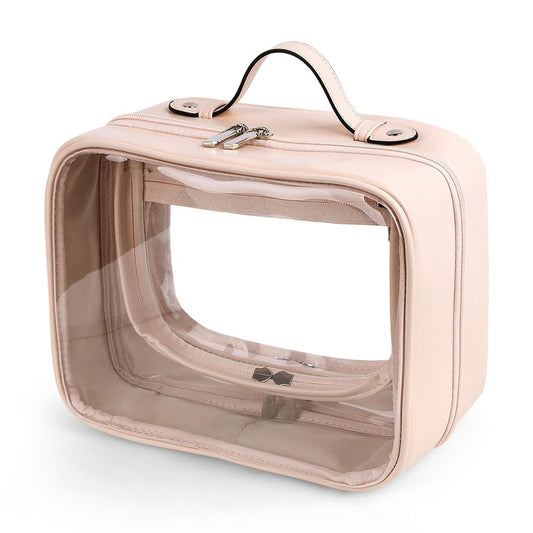 Lychii TSA Approved Toiletry Bag, Clear Travel Bag for Liquids Toiletries, Makeup Cosmetic Bag Organizer, Carry on Travel Accessories Essentials, Large Size, Pink