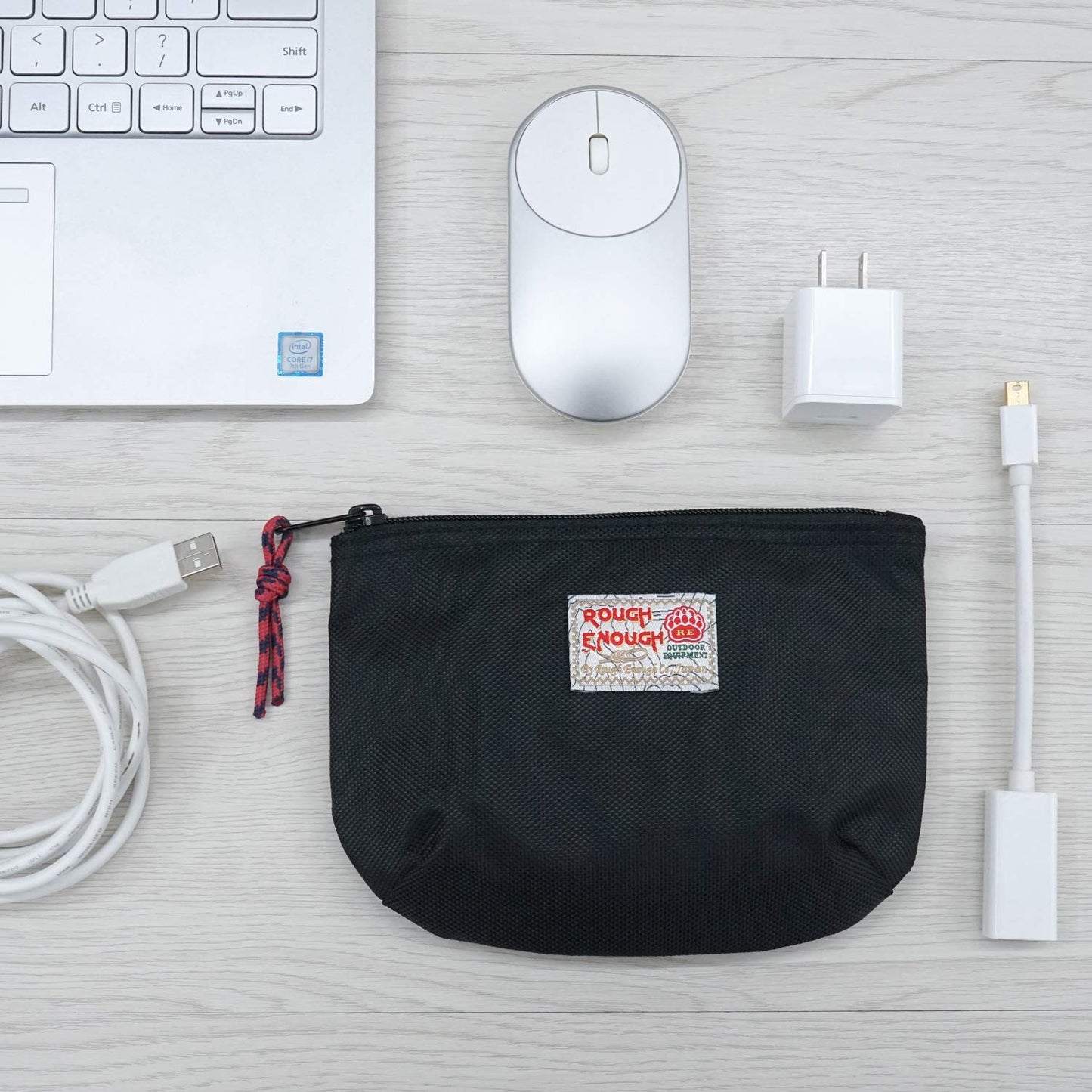Rough Enough Small Tech Storage Pouch EDC Travel Cable Organizer