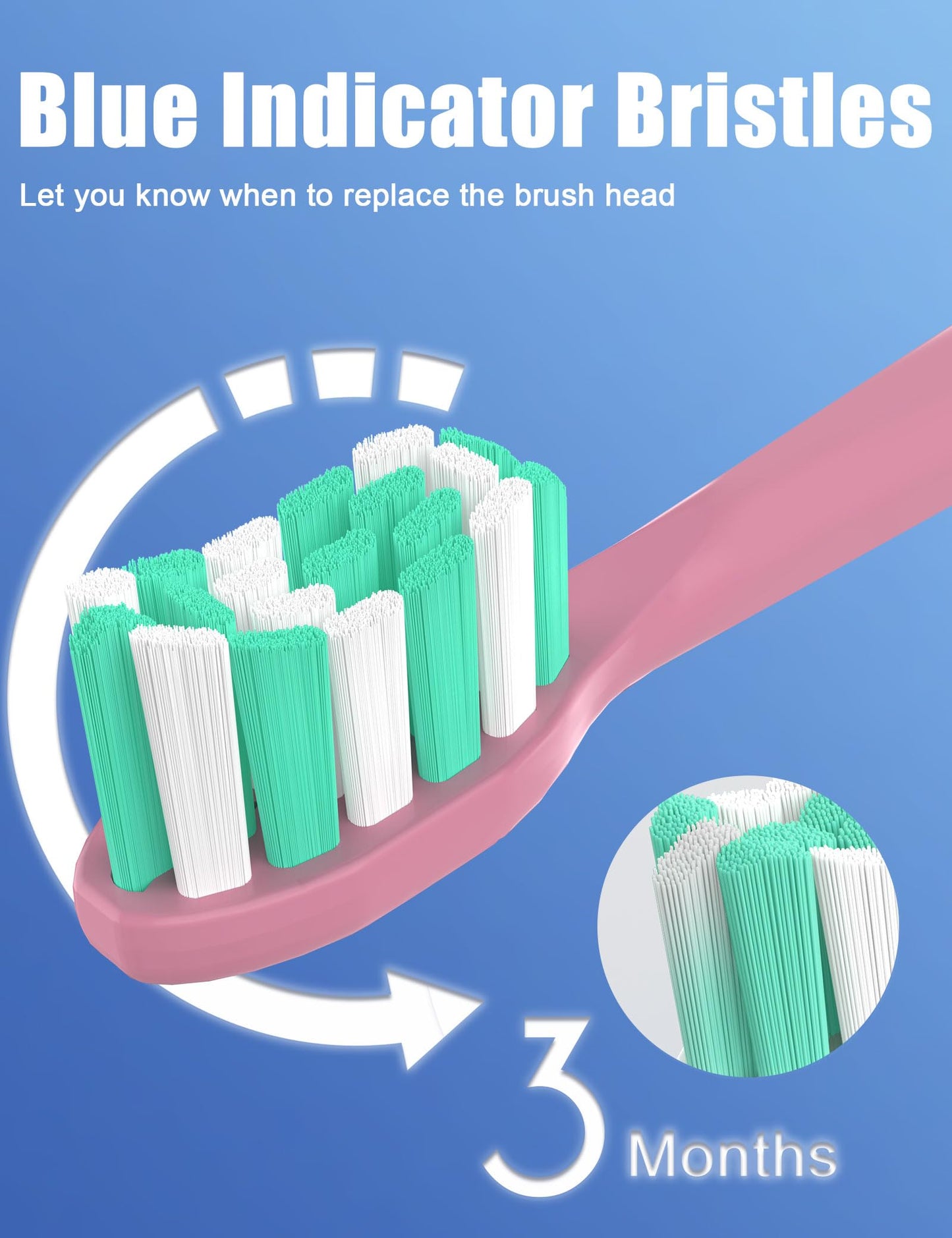 Toothbrush Replacement Heads for Philips Sonicare C2 C1 4100 5100 Electric Brush Head, 4 Pack, Pink